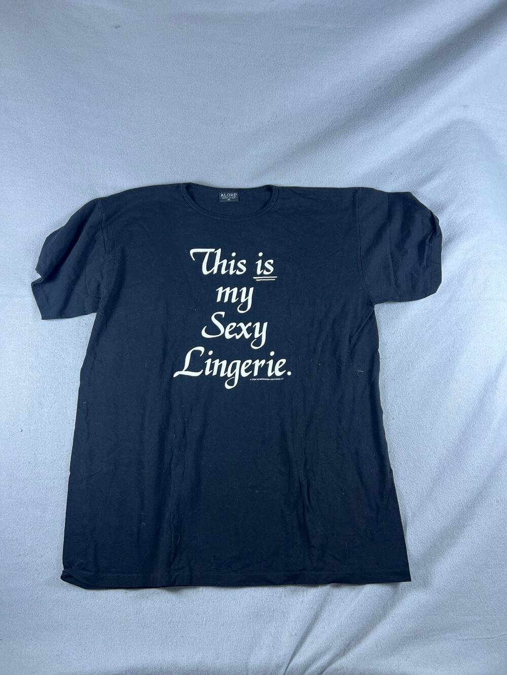 Vintage Alore T-Shirt Womens One Size Black This Is My Sexy Lingerie Graphic Tee
